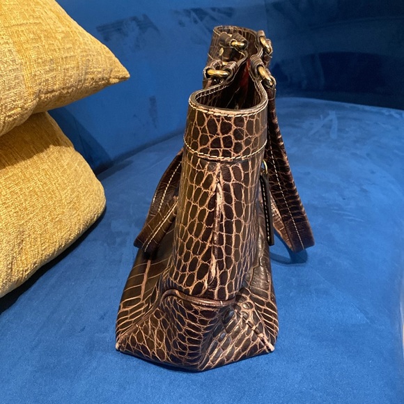 Dooney and Bourke Vintage Brown T Moro Croco Fina Tote - Picture 5 of 9